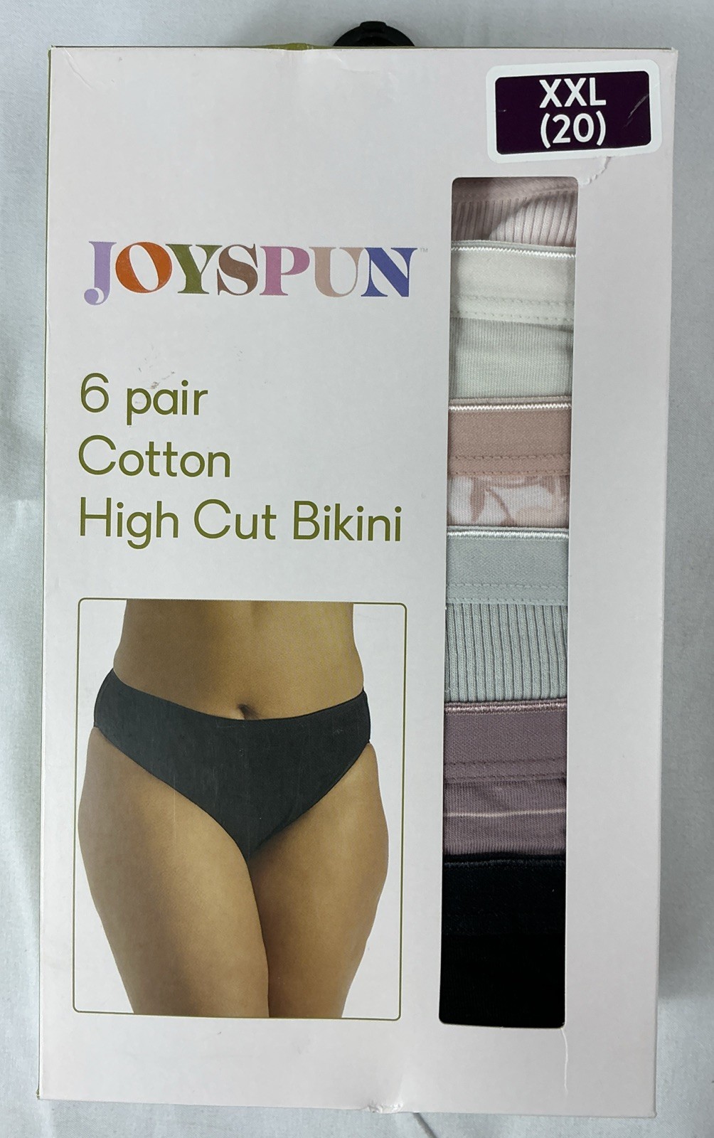 Joyspun Cotton High Cut Bikini XXL Panties 6 Pairs New In Box