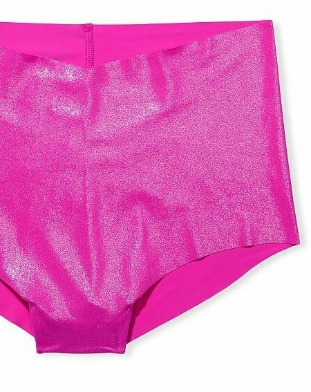XXL Fuschia SHIMMER NO SHOW Edge Victorias Secret High Waist Midi Brief Pantie