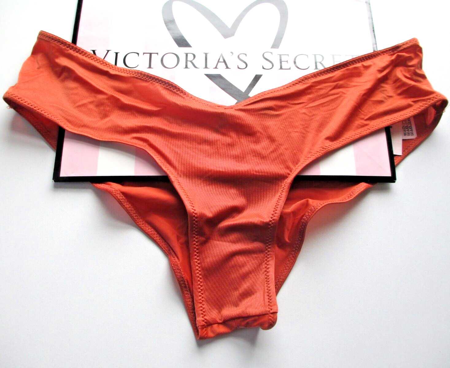 VICTORIA’S SECRET VERY SEXY High Leg Cheeky Panty S M Orange NWT Strappy Back VS