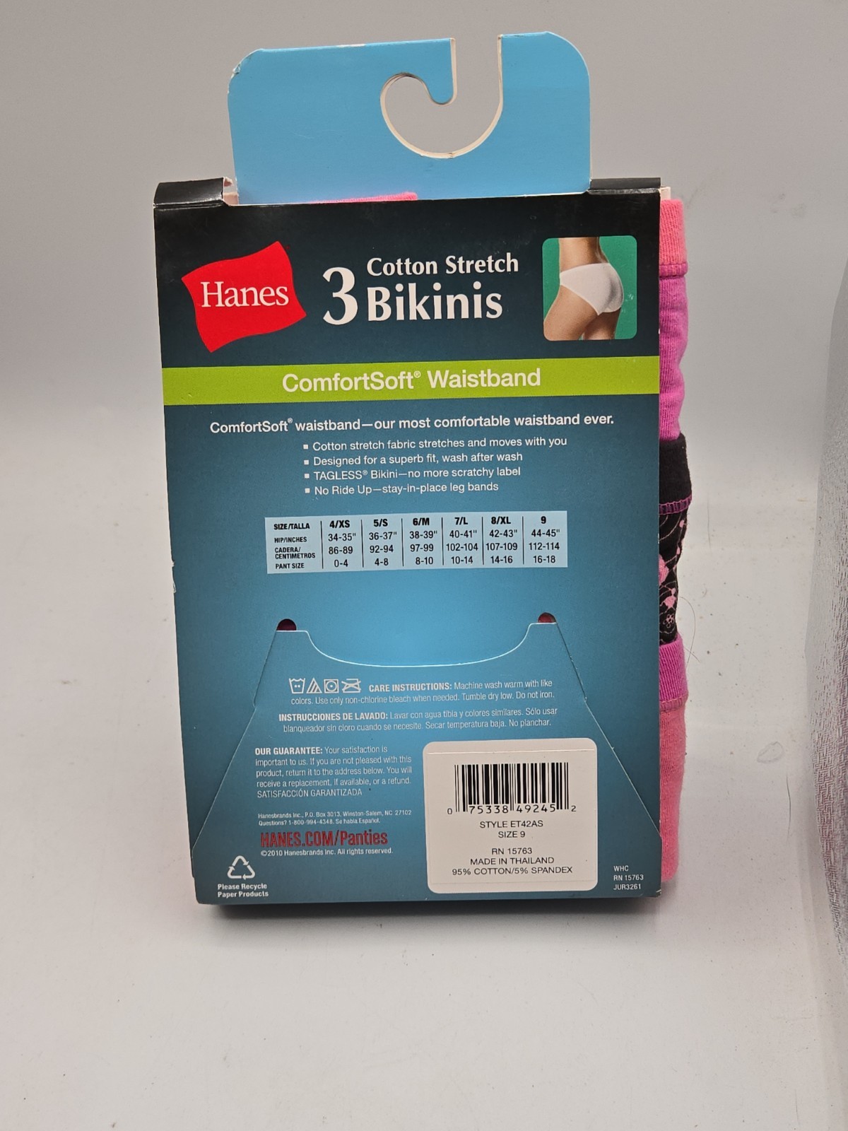 NEW Hanes Ladies Comfortsoft Bikinis Size 9/XXL Comfort Soft Pink Purple 3 Pack