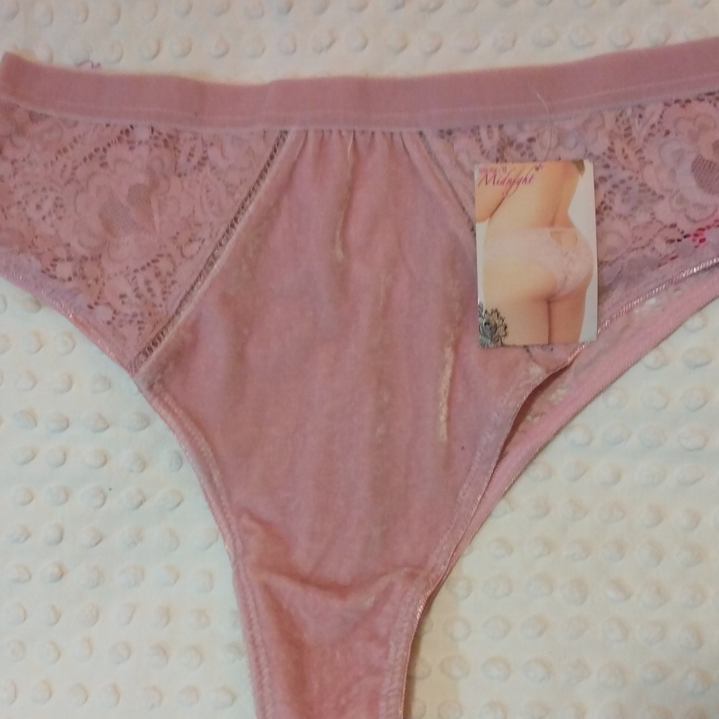 Seven ’til Midnight Pink Velvet Lace Cheeky Panty Back Keyhole 3X/4X