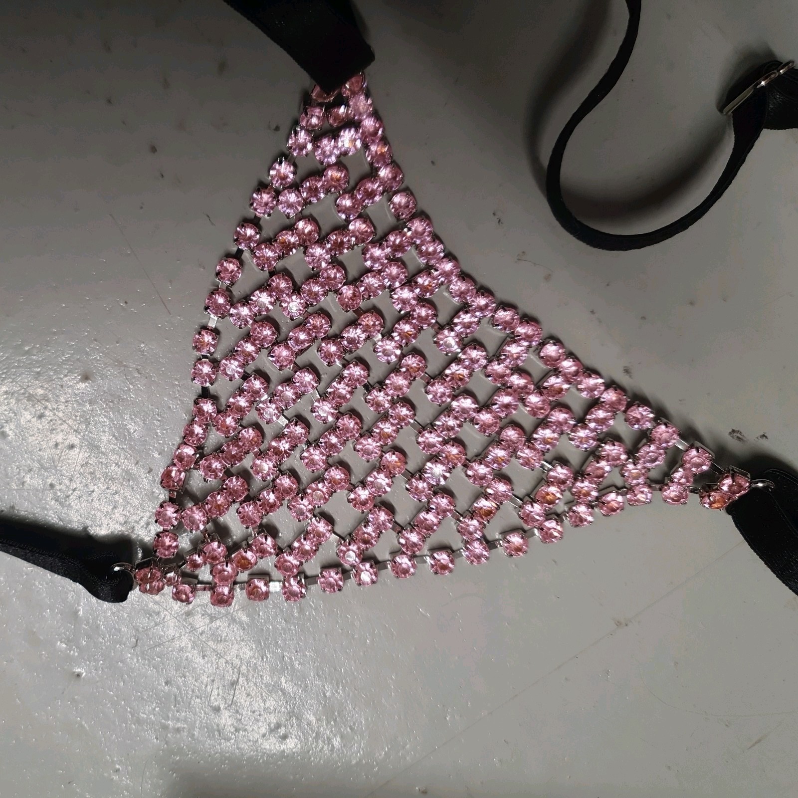 BN Vintage Hustler Pink Diamante Decked Out Jewelled G String Free Size VeryRare