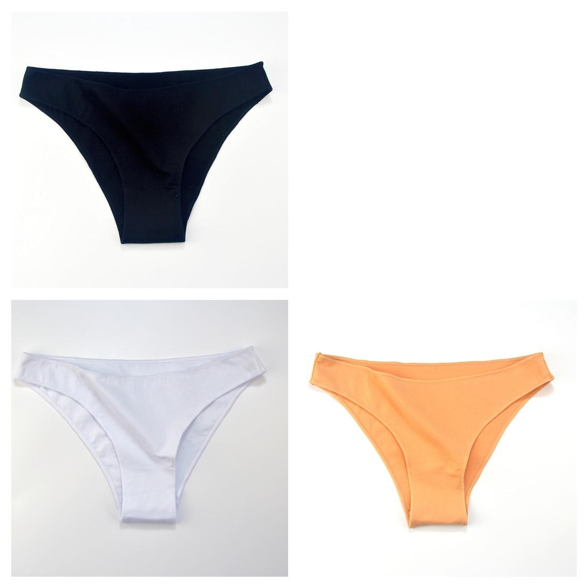 3pcs/set Women Cotton Briefs Low Waist Panties Comfort Breathable Underwear Soli