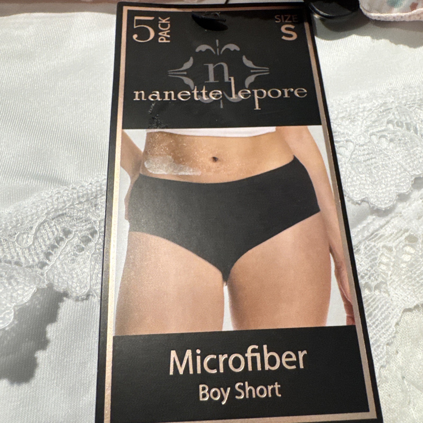 Nanette Lepore 5 Pack Boyshort Lace Panties Set Size Small Underwear Pink