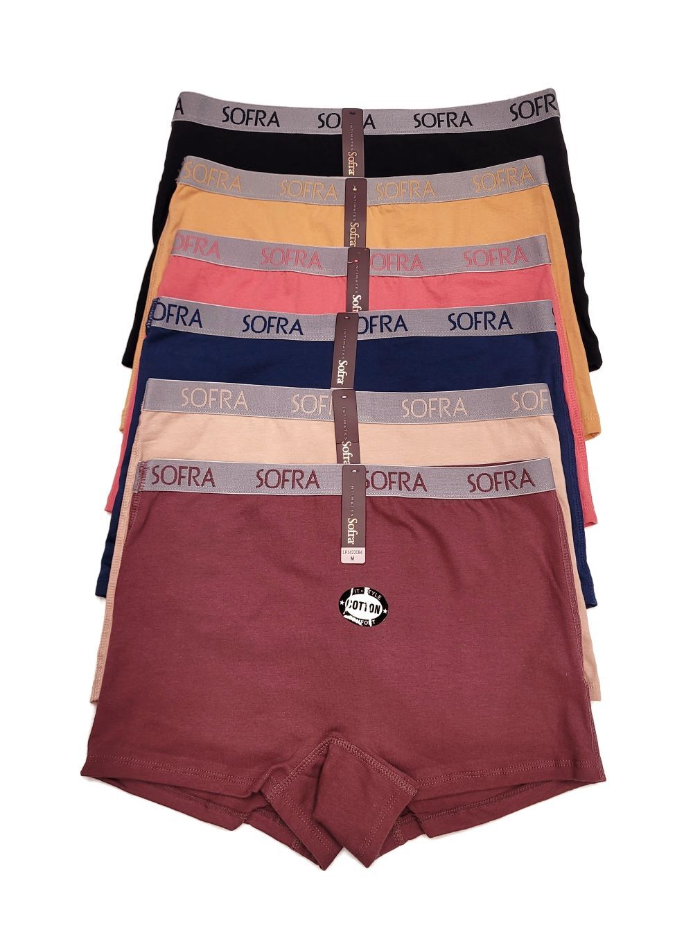 Sofra Women Soft Cotton Sports Boxer Brief Shorts Boyshorts Underwear Panties