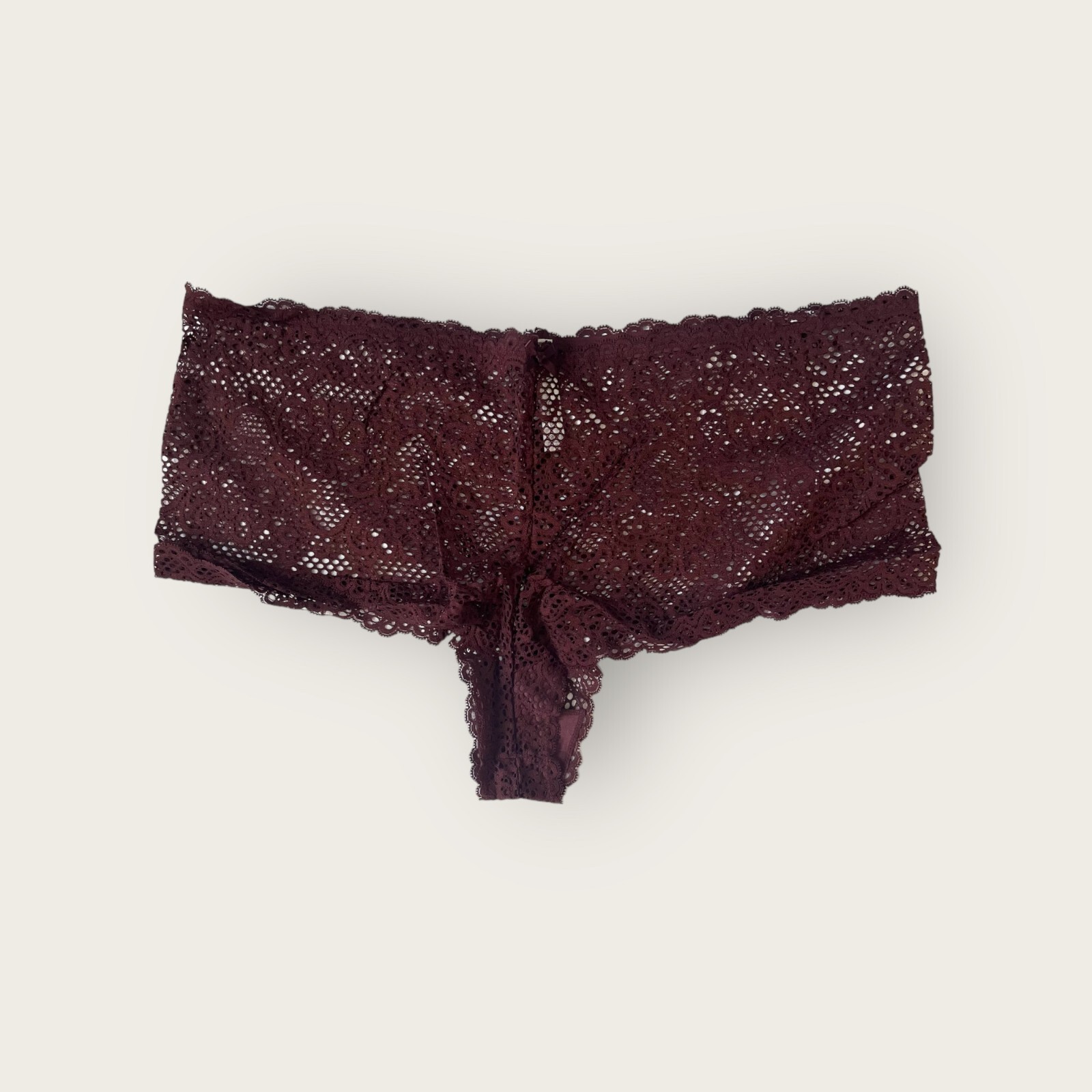 Lane Bryant Cacique Lace Cheeky Short Panty 22/24 Merlot Maroon (6156)