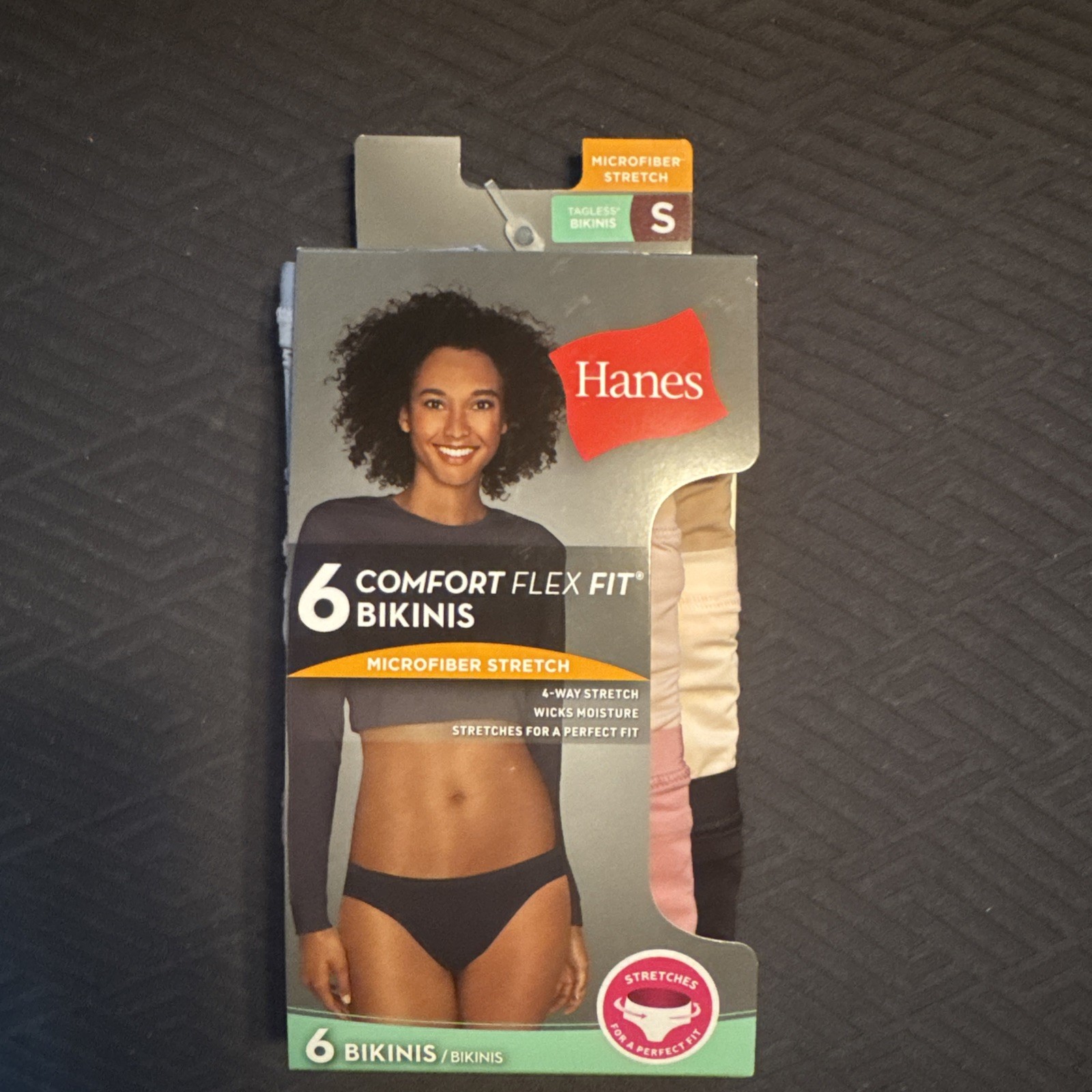 Hanes Tagless Bikini Sz. S 6Pk Panties Comfort Flex Fit Microfiber Stretch Women