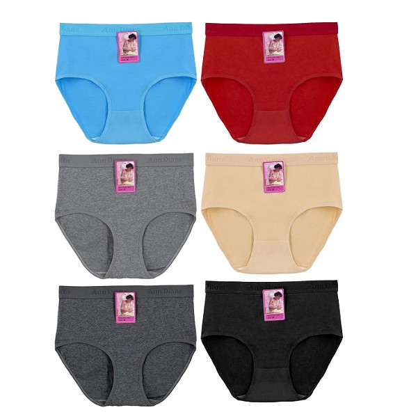 Women’s 12 Pack Classic Solid Cotton Soft Stretch Colorful Classic Briefs