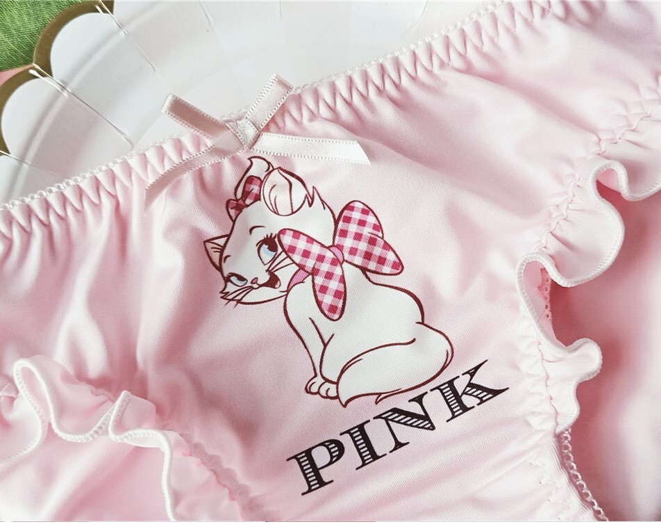 2PCS Womens Cartoon Knicker Anime Panties Cosplay Ruffle Briefs Bikini Underwear
