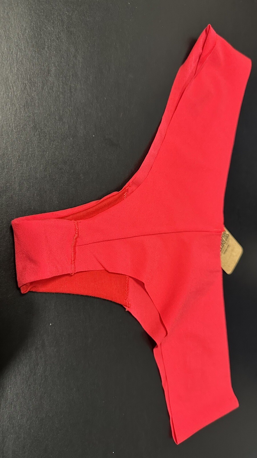 Victoria’s Secret Pink No Show Seamless Red Thong White Dog Logo Pantie M Med