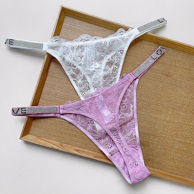 3PCS/LOT Sexy Womens Lace Panties Thong G string Underwear Brief Lignerie Cheeky