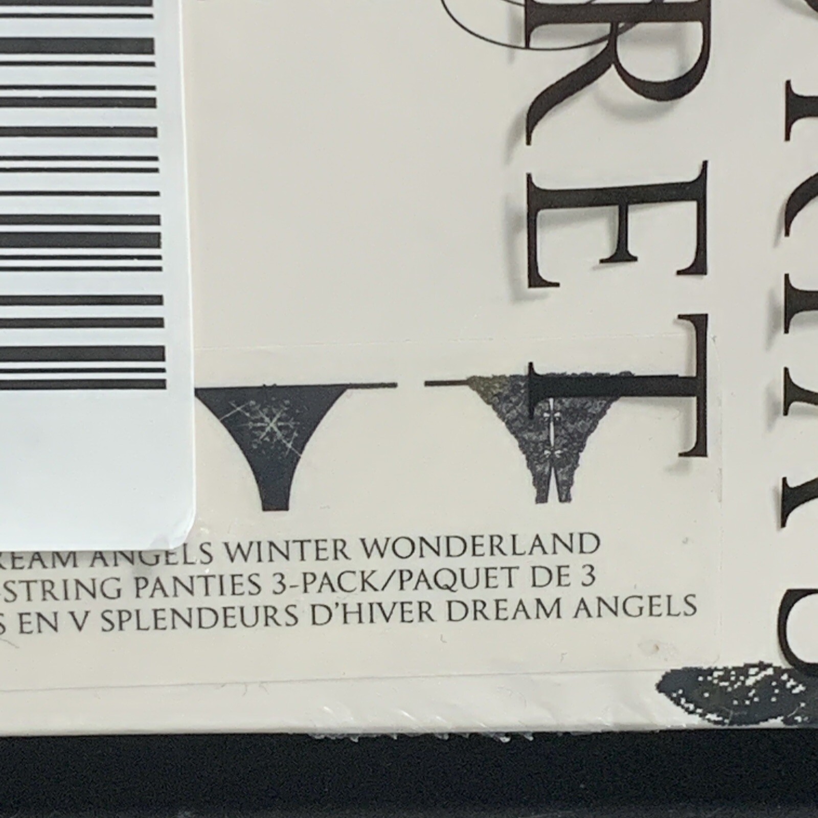 3 PAIRS VICTORIA’s SECRET DREAM ANGELS V STRING THONG PANTY GIFT SET L Snowflake