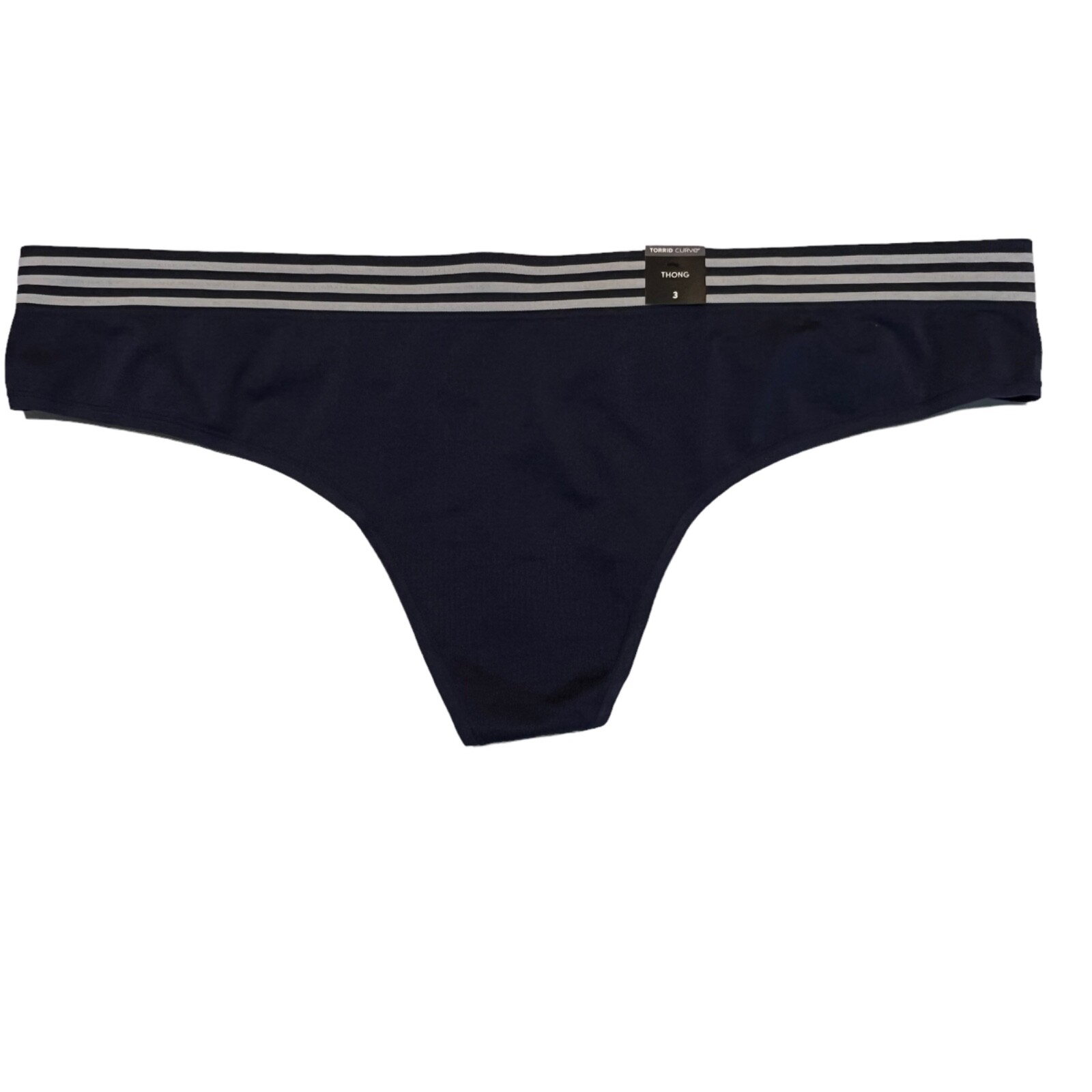 NWT TORRID Thong Pantie Underwear Sz 0X-1X-2X-3X-4X Navy Blue White Stripe