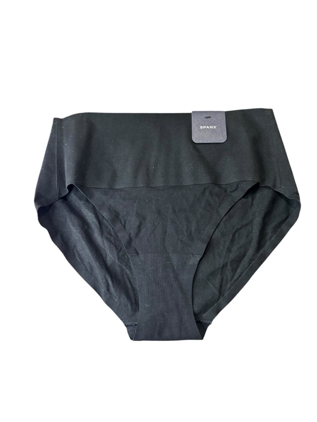 Women’s SPANX XL Black Cotton Natural Waist Hi-Leg Brief Panties