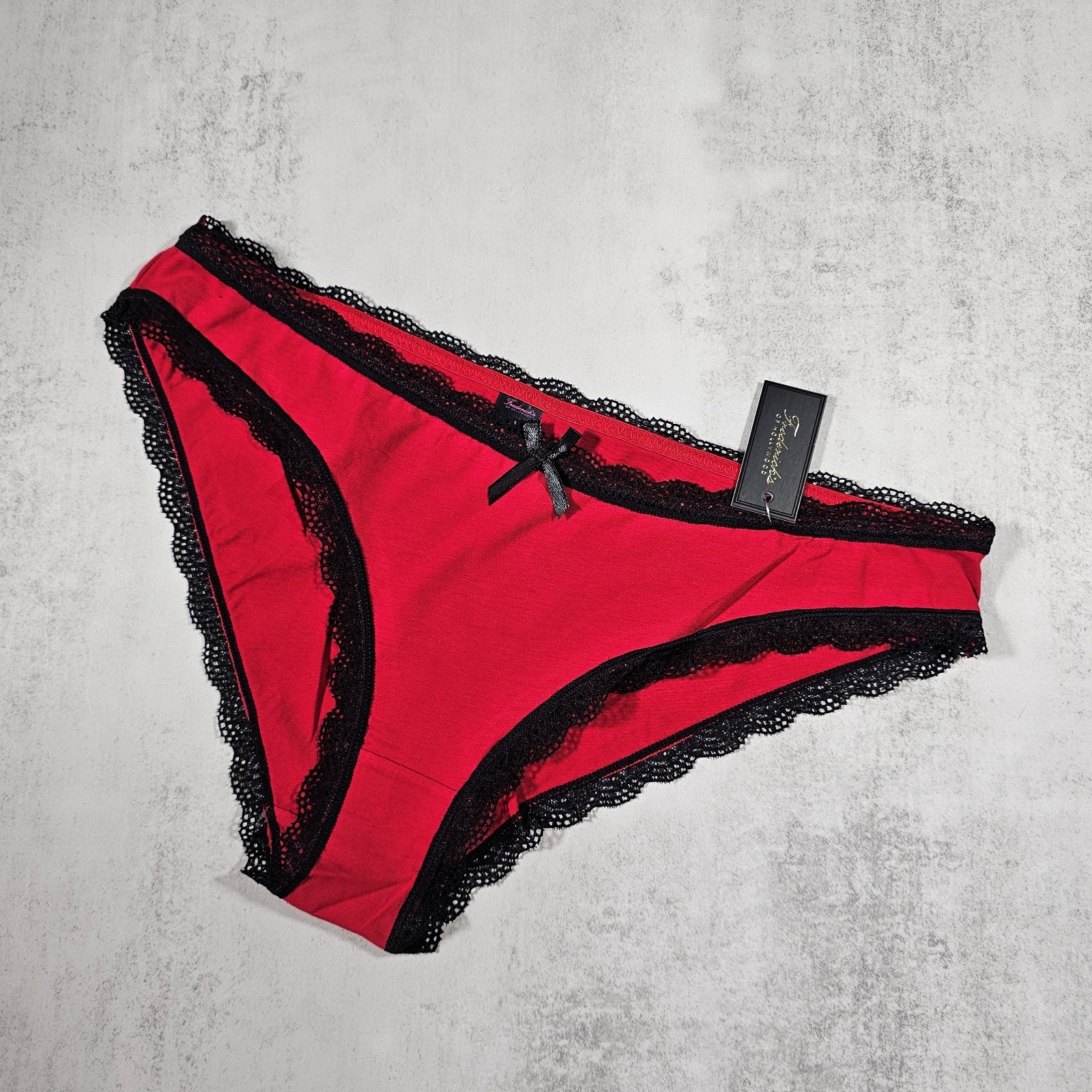 Frederick’s of Hollywood Cora Hipster Red & Black Cotton Panties Size 1X