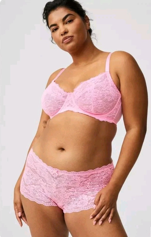 Torrid Mid Rise Cotton Candy Pink Lace Cheeky 2X