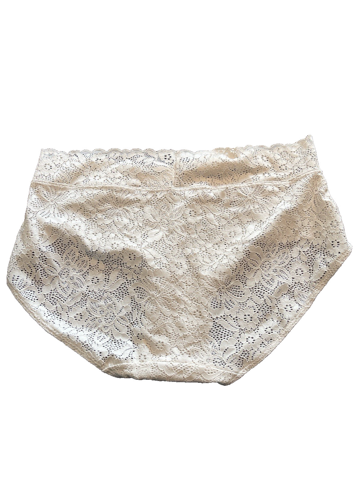 NWT Maidenform Lace Brief Panty Beige Large Sissy Feminine Whimsical Girly