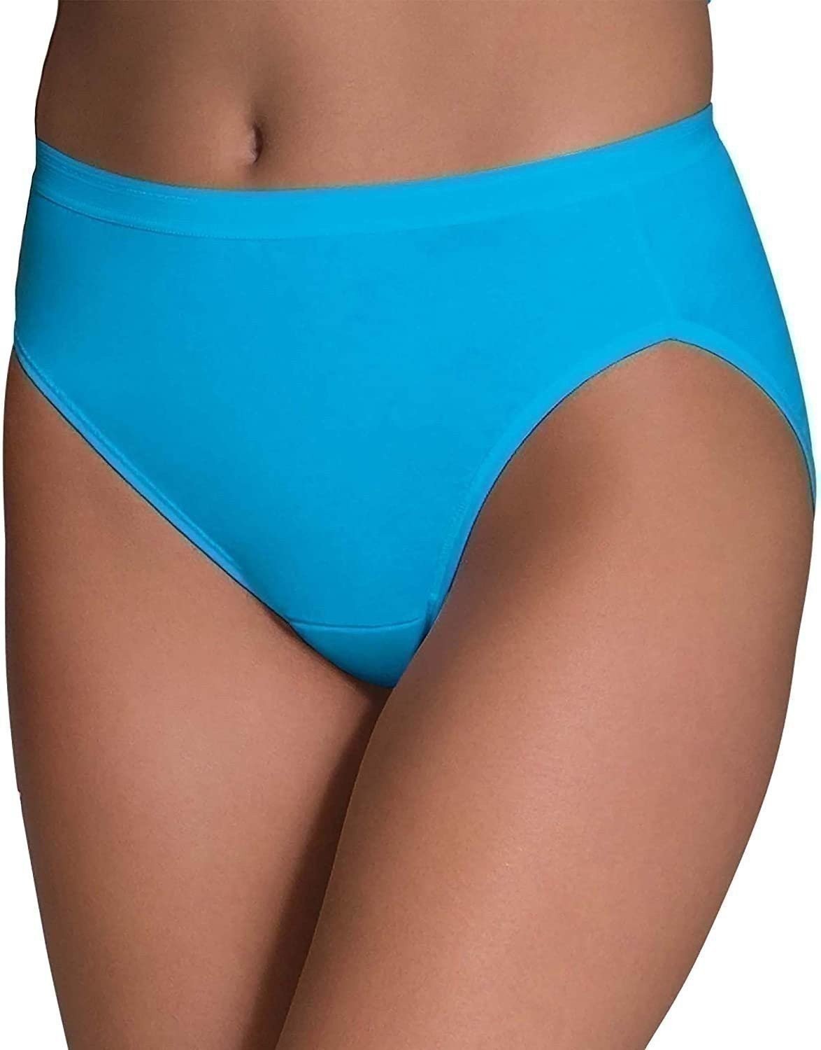 Fruit of the Loom Women’s Tag Free Cotton Hi Cut Panties (Regular & Plus Size)