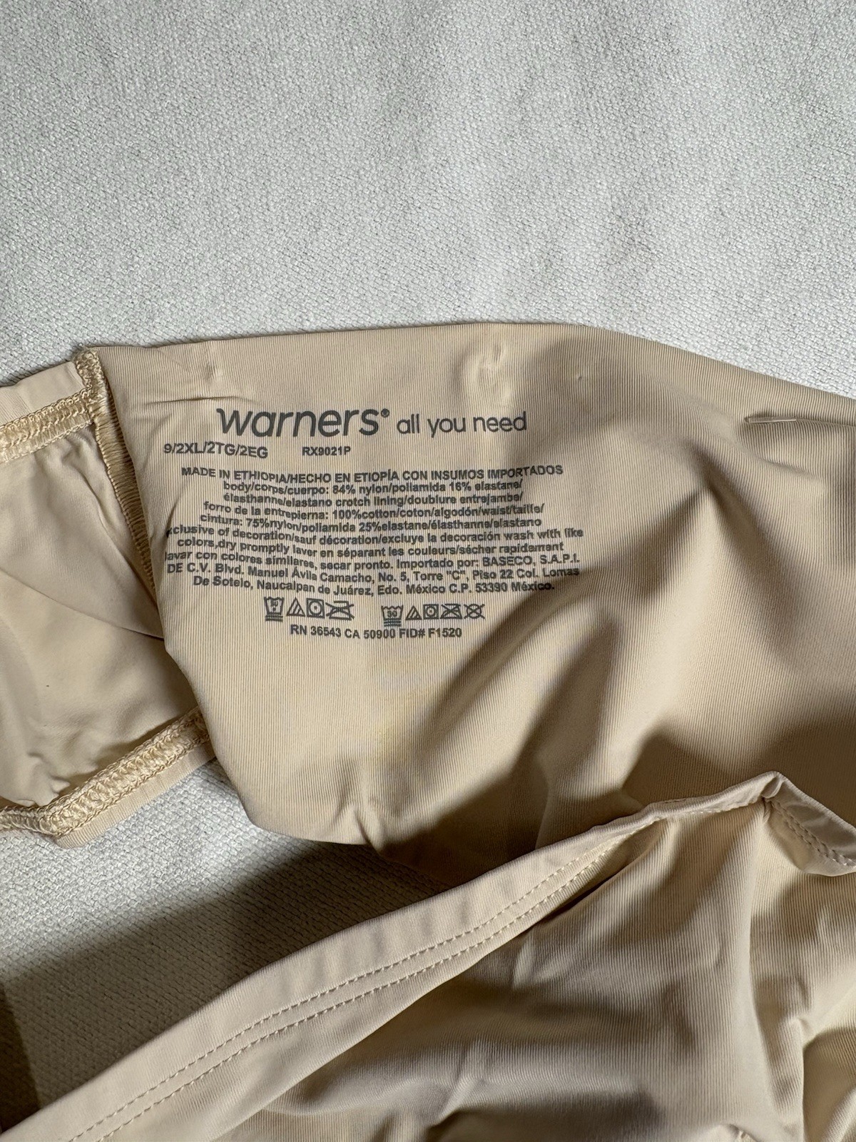 NEW Warners Thong Smooth It Over High Waist Thong 2 Pack Panty Thong Size 2xlarg
