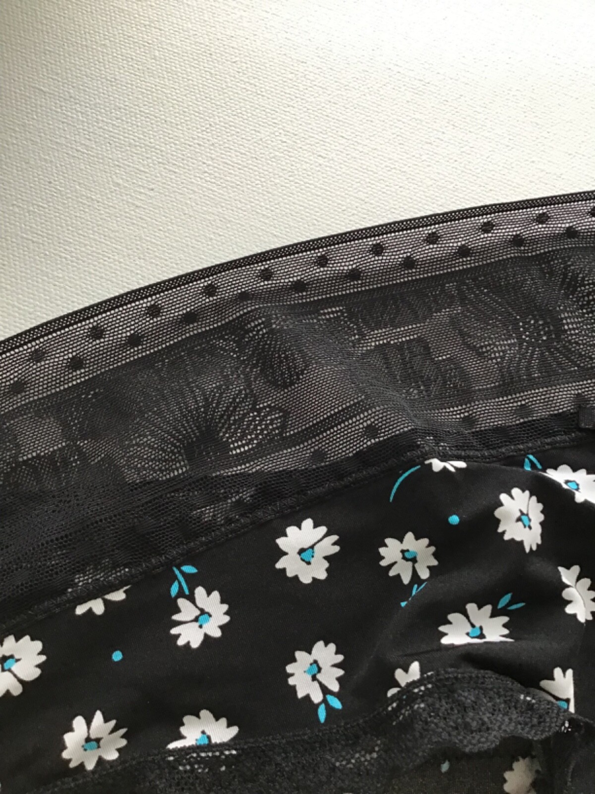 NEW No Boundaries XXXL (21) Bikini Panty 3XL Black White Flowers Lace Panties