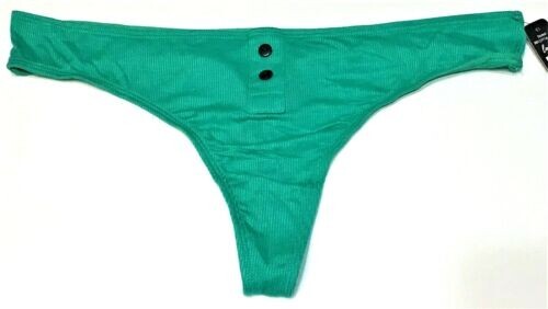 large – NWT Bootaybag ribbed green thong panty rayon (d215)