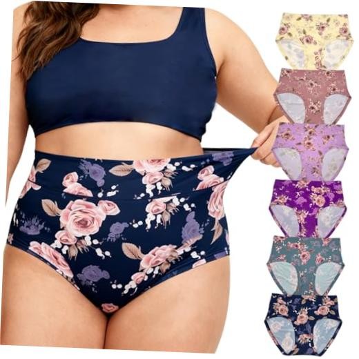 Womens Underwear XL-5XL Plus Size Ladies Panties 3X-Large Rose Floral Panties