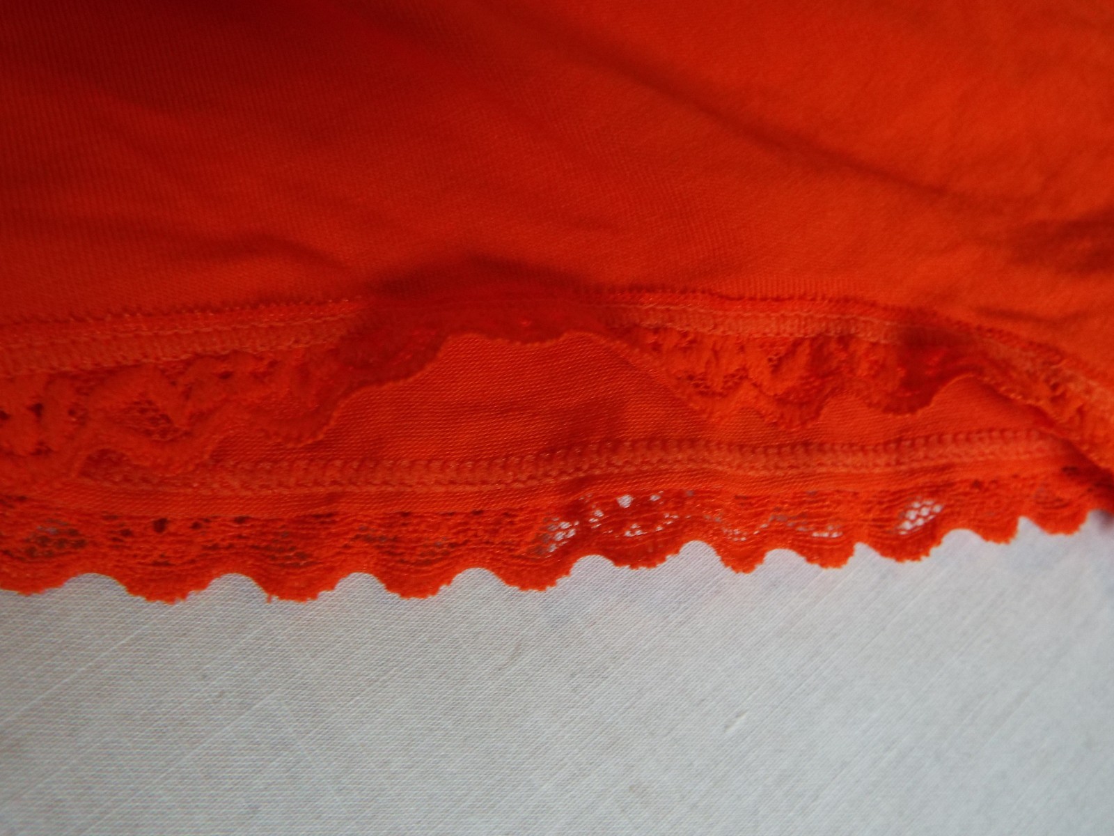 NWT Victoria’s Secret Cotton Lace Waist Cheeky Panty XL Hunter orange