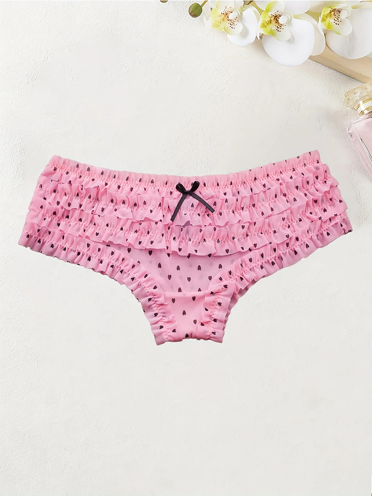 4PCS Cute dot small floral patterns sweet knitted fabric with lace stitching