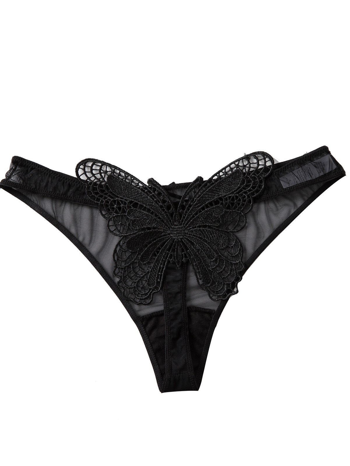 Women Sexy Lace Panties Mid Rise Thong Breathable Sheer Mesh Briefs Underwear