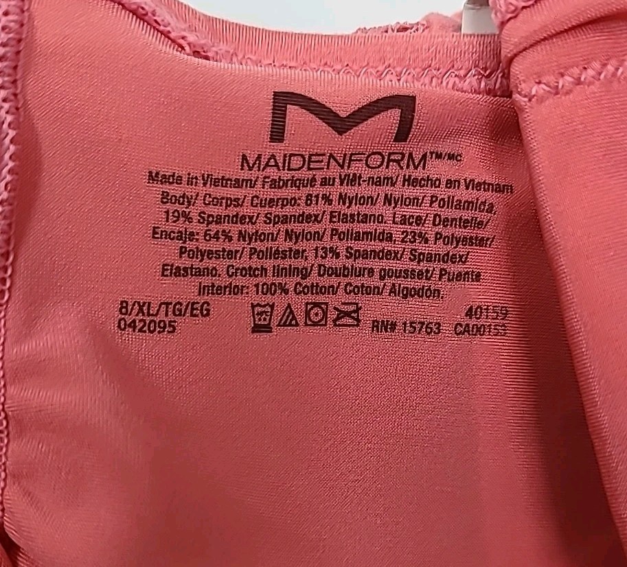 Women’s Maidenform 40159 Comfort Devotion Lace Back Tanga Panty Pink XL LOT OF 2