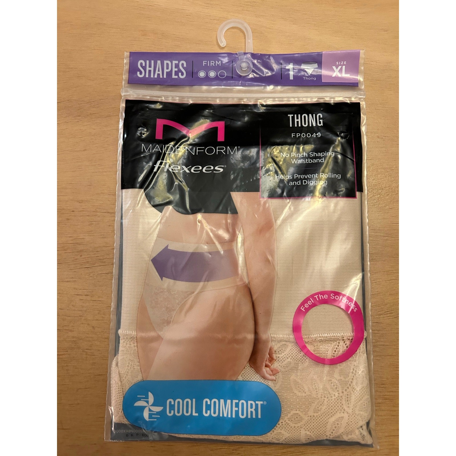 New Women’s Maidenform Flexees Shapes Thong Panties Beige size XL