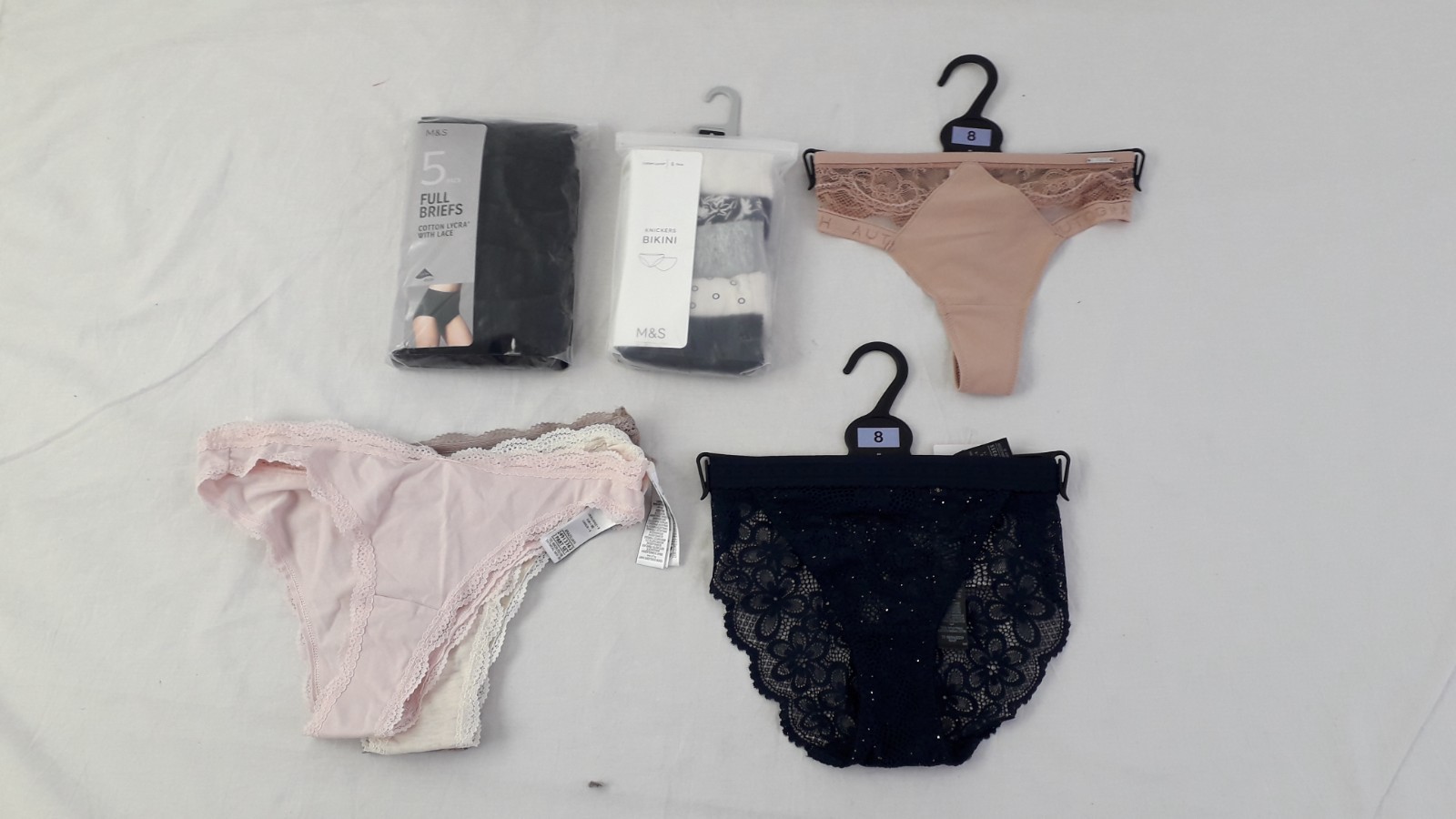 M&S Boutique 15pcs Womens Underwear Bundle Size UK 8 Brazilian Bikini Multi NEW