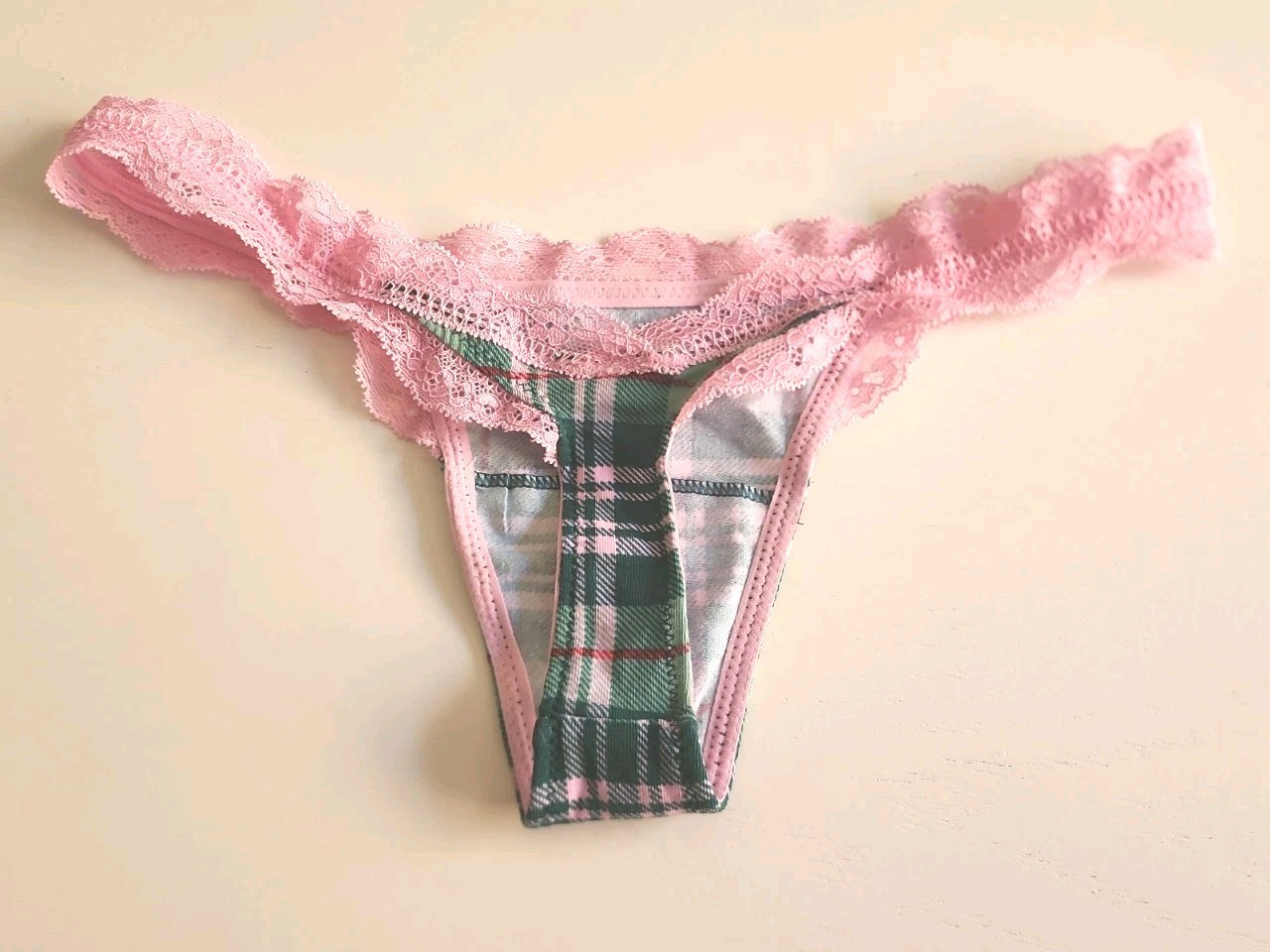 LOVESHACKFANCY VICTORIA’S SECRET PINK GREEN DOG RHINESTONE THONG PANTIES XXS