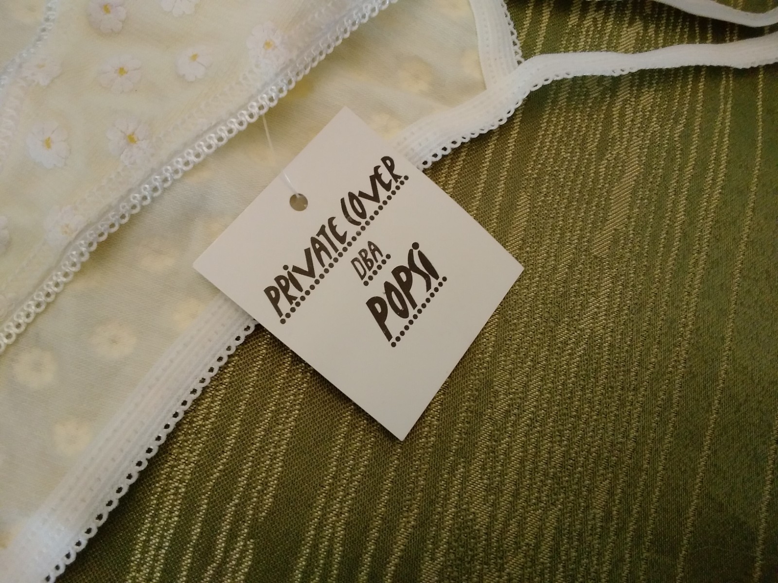 NWT Panties 2 PAIR THONGS Cotton Pink Yellow Size Large Popsi Double String