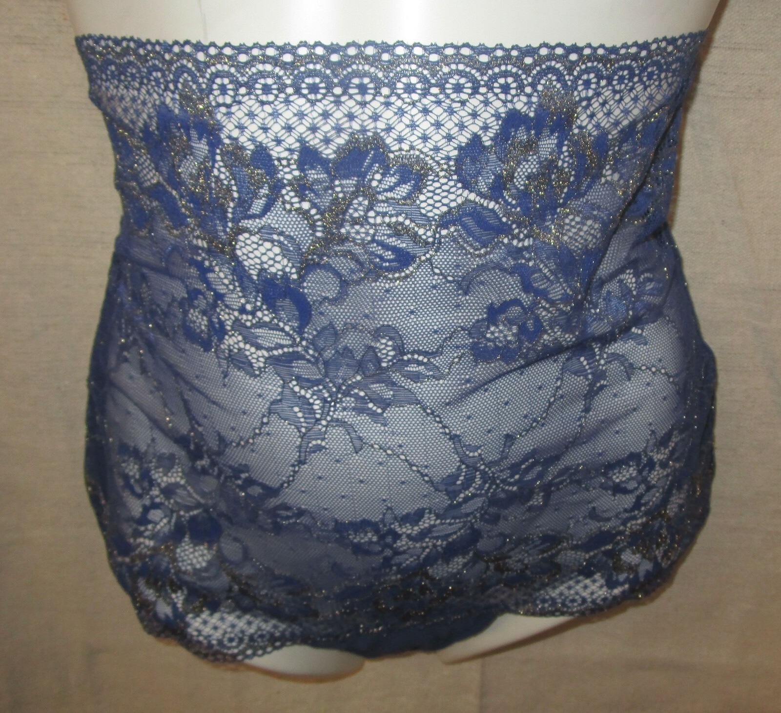 WACOAL~SMALL 5~844297~Twilight Blue LACE TO LOVE High Waist Thong Panty
