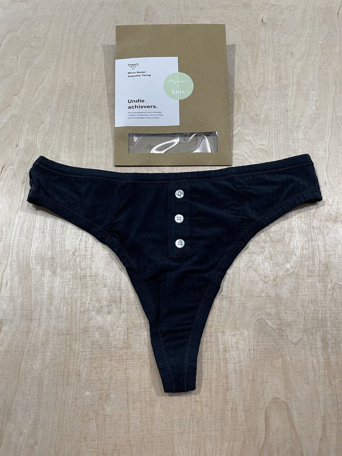 Knix Women’s Micro Modal Essential Thong Sz L Black“No Leak Proof