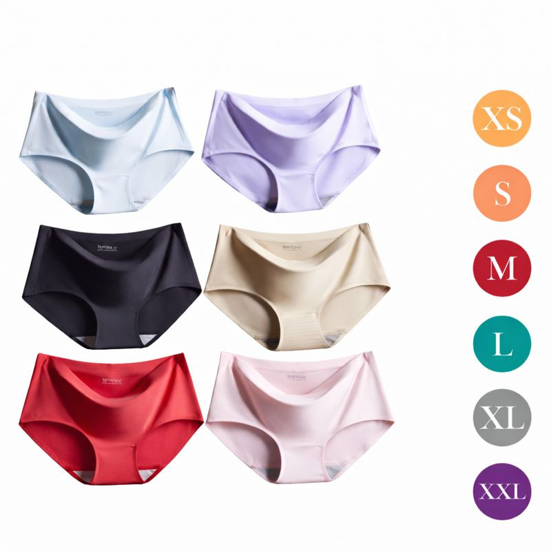 Ladies Panties Ice Silk Seamless Knickers Comfort Underwear Soft Smooth 3/6 Pack