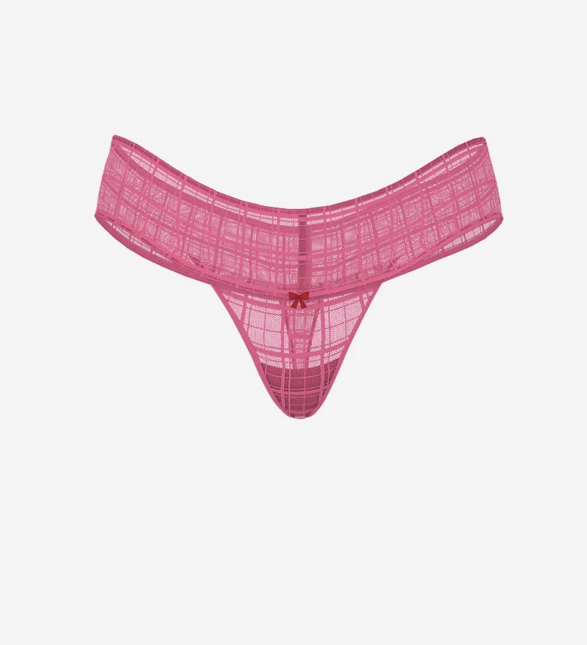 NWT Victoria’s Secret Plaid Lace Thong panties M Garden Pink $14.95