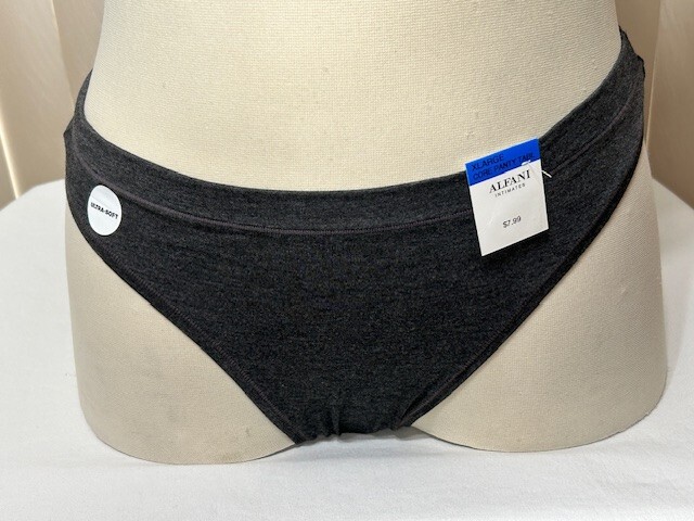 Womens Alfani Thong Underwear XL Ultra Soft Panty Gray 1 Pair 100050916