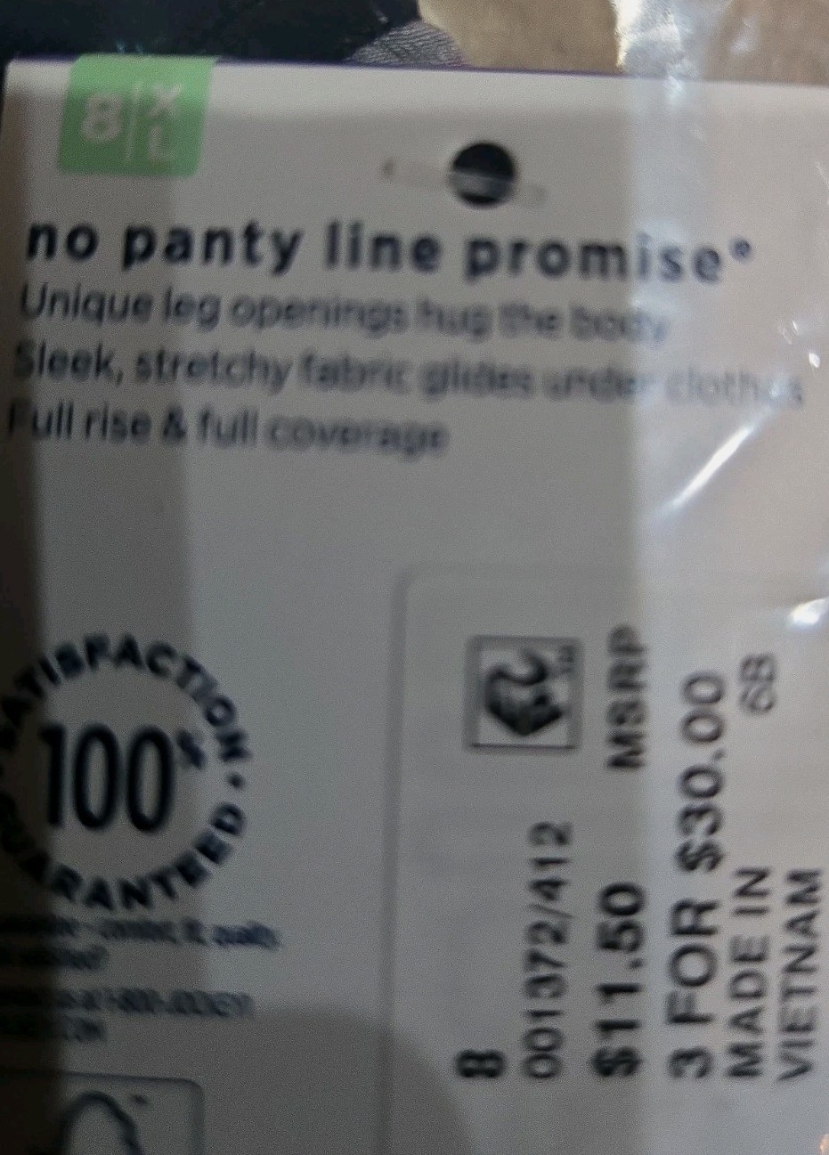 JOCKEY Logo Women’s No Panty Line Promise Tactel Hip Brief 8/XL nwt $11.50