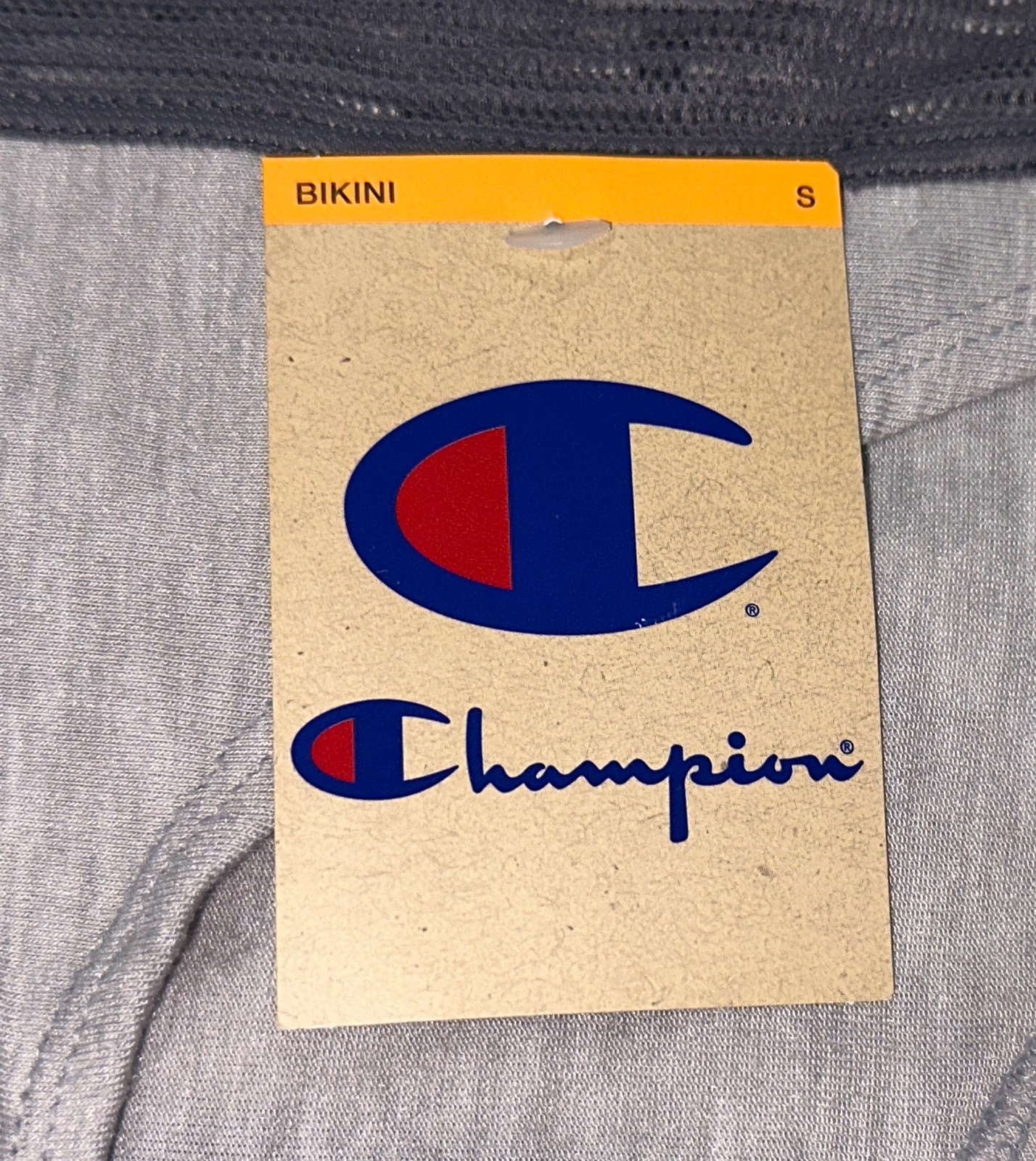 CHAMPION Wide Lace Logo Waistband Oxf Grey Heath Bikini Panty Womens S M L XL 2X
