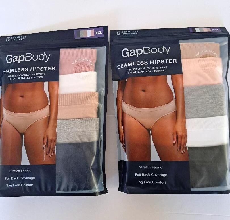 GapBody Women’s Hipster Underwear 5-Pack Seamless Stretch Full Back, Size XXL