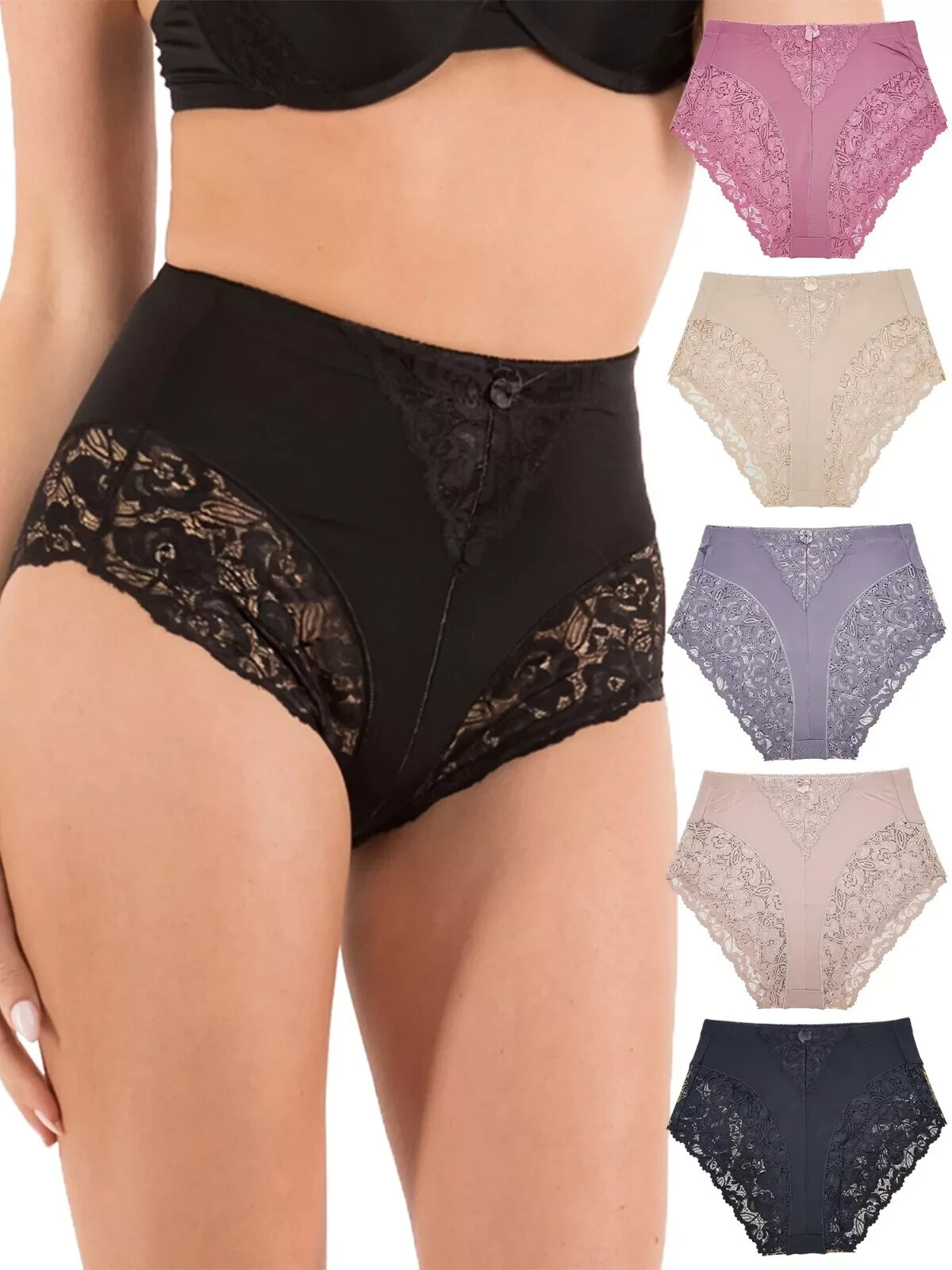 Barbra 4 Pack Plus Wn’s Light Control Full Coverage Lace Panties – 2XL NEW
