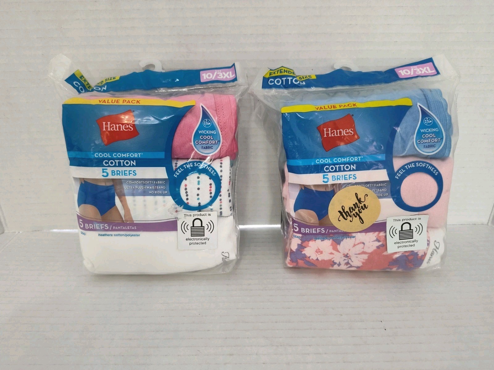 Lot of 2 Packs Hanes Cool Comfort Womens Briefs 5 ct Size 10/3XL Total of 10
