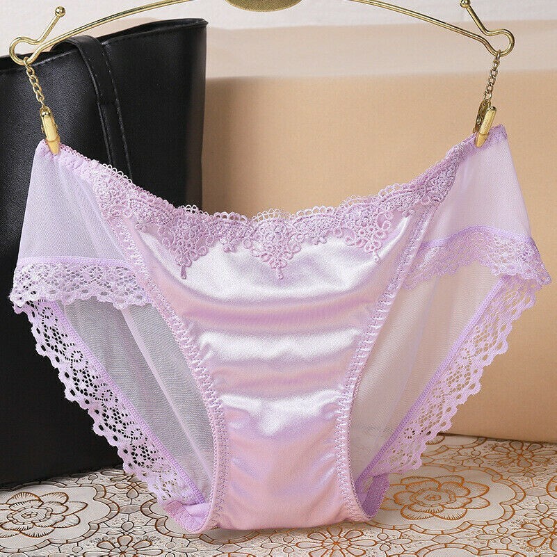 4X Sexy Lady Knickers Panty Briefs Underwear Lace Trim Sheer Mesh Low Waist Kits