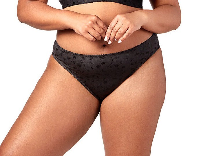 Elila Black Jacquard Plus Size Panty 3405 Medium Coverage to Size 10XL