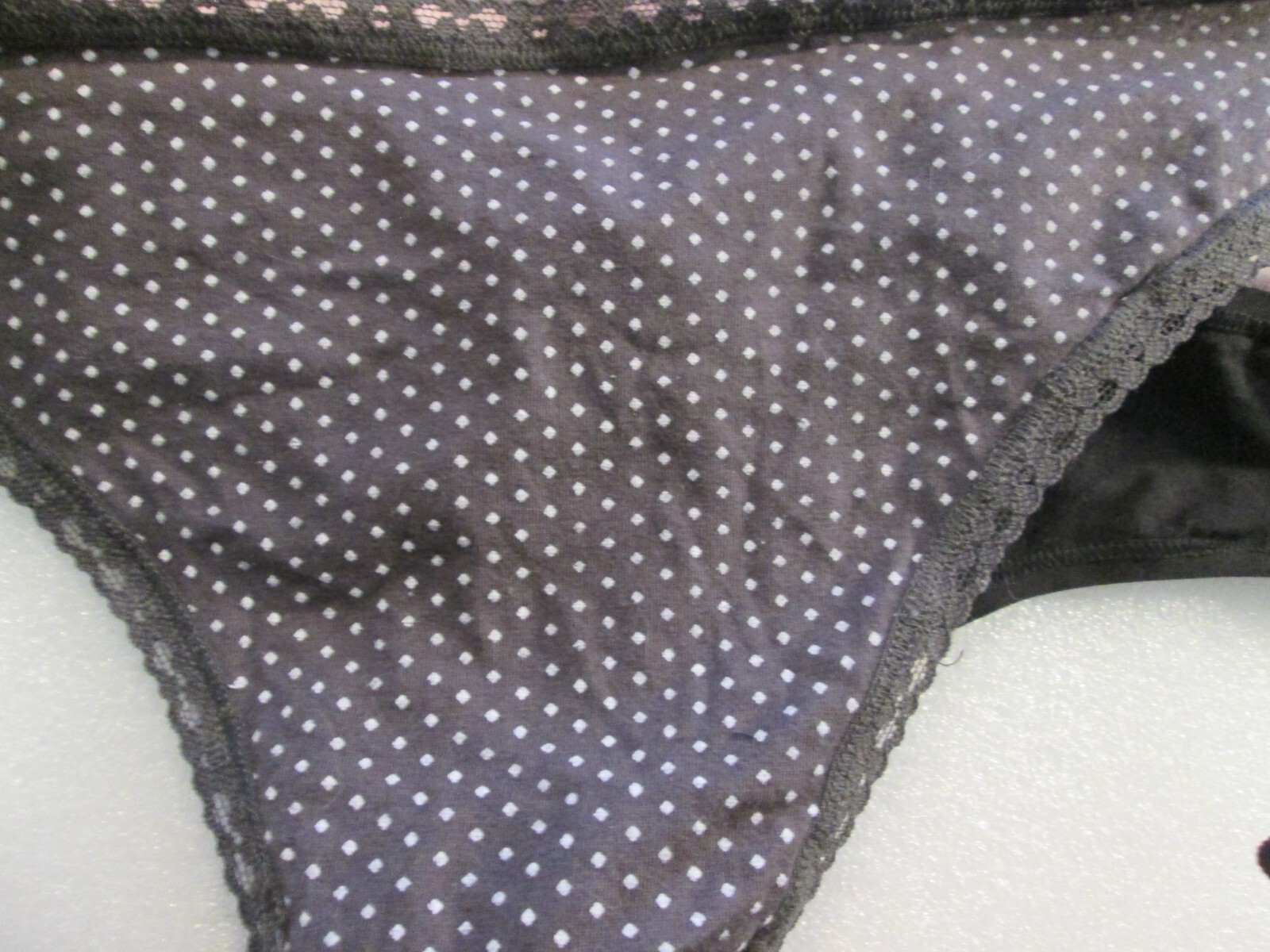 New 4 Ladies Thongs Cotton Panties💚Size XL💚Pink, Gray Dot, Black, Gray💚