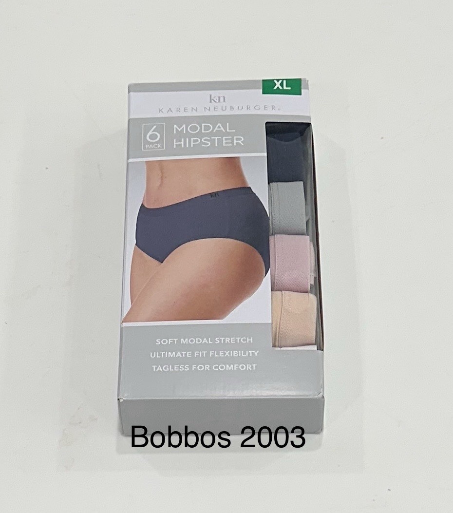 Karen Neuburger Women’s 6-Pack Modal Hipster, Multicolor, Size XL