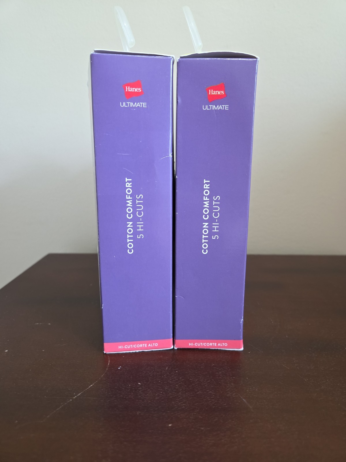 New In Box Hanes Ultimate Cotton Comfort Hi-Cut Panty 5 Pack Lot Of 2 Size 6/M