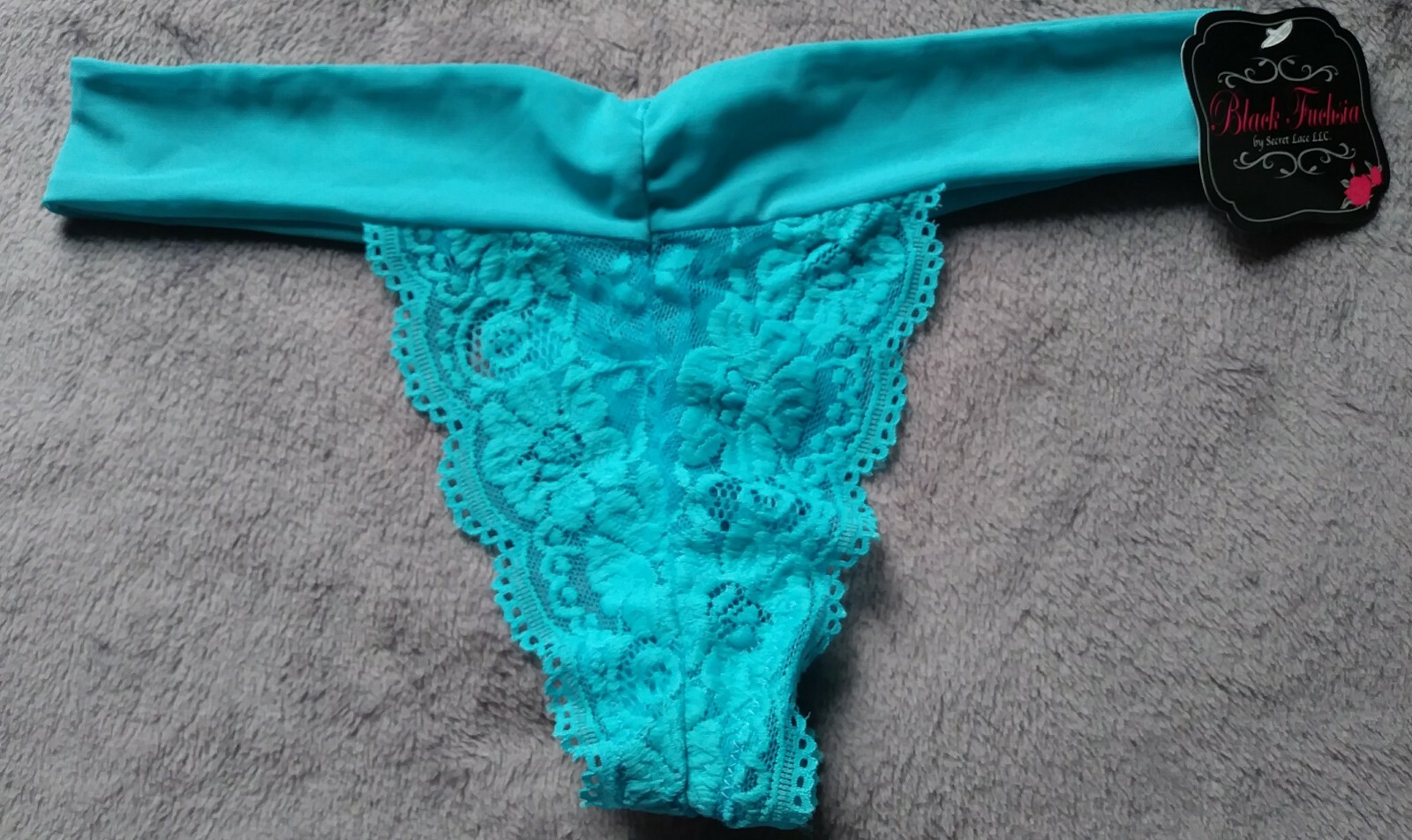 New Secret Lace Mesh Turquoise Jade Green Women’s Thong Panties Size XL